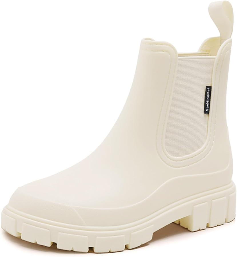 Drecage Womens Rain Boots Waterproof Rubber Garden Shoes Short Ankle Chelsea Boots Slip-Resistant | Amazon (US)