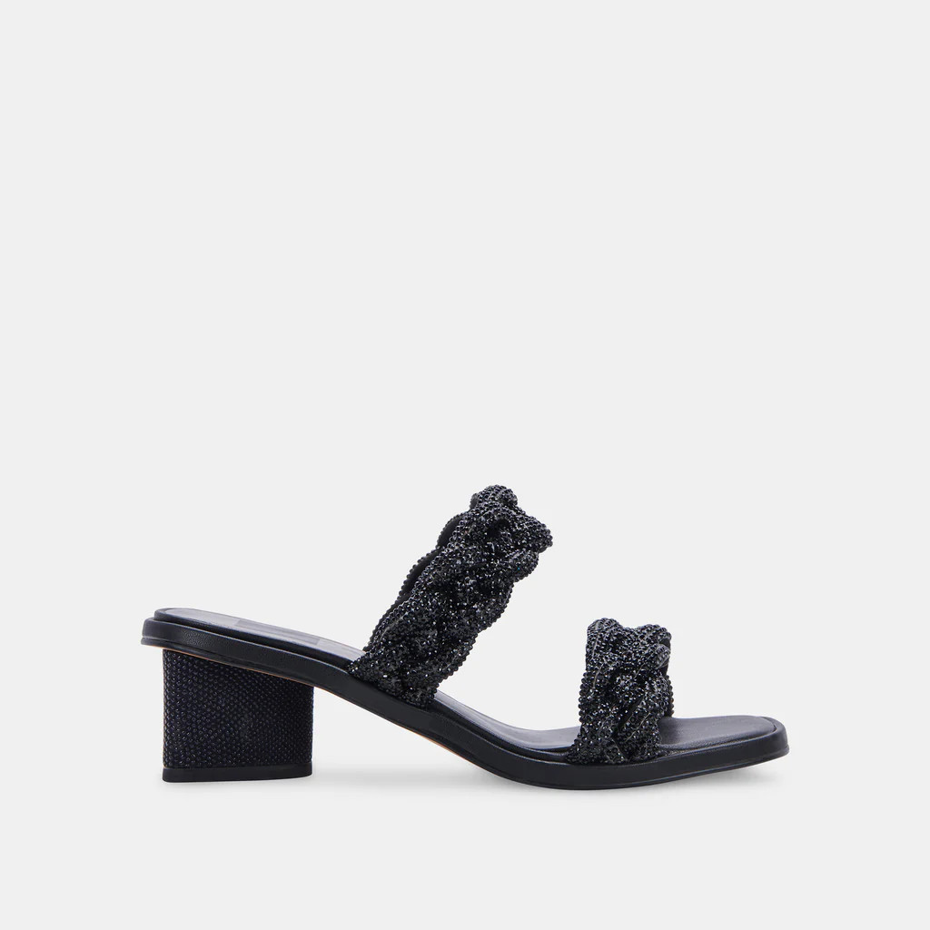 RONIN RHINESTONE SANDALS BLACK RHINESTONE | DolceVita.com