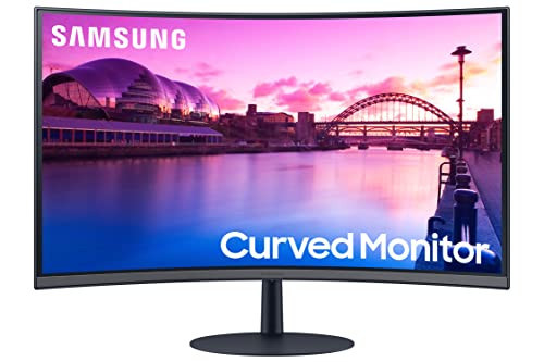 SAMSUNG 27-Inch S39C Series FHD Curved Gaming Monitor, 75Hz, AMD FreeSync, Game Mode, Advanced Eye Comfort, Frameless Display, Built in Speakers, Slim Metal Stand, LS27C392EANXGO, Black | Amazon (US)