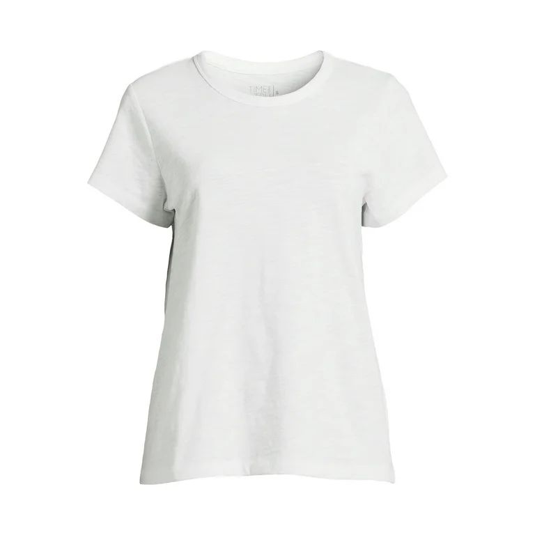 Time and Tru Women's Slub Texture Tee with Short Sleeves, Sizes S-XXXL | Walmart (US)