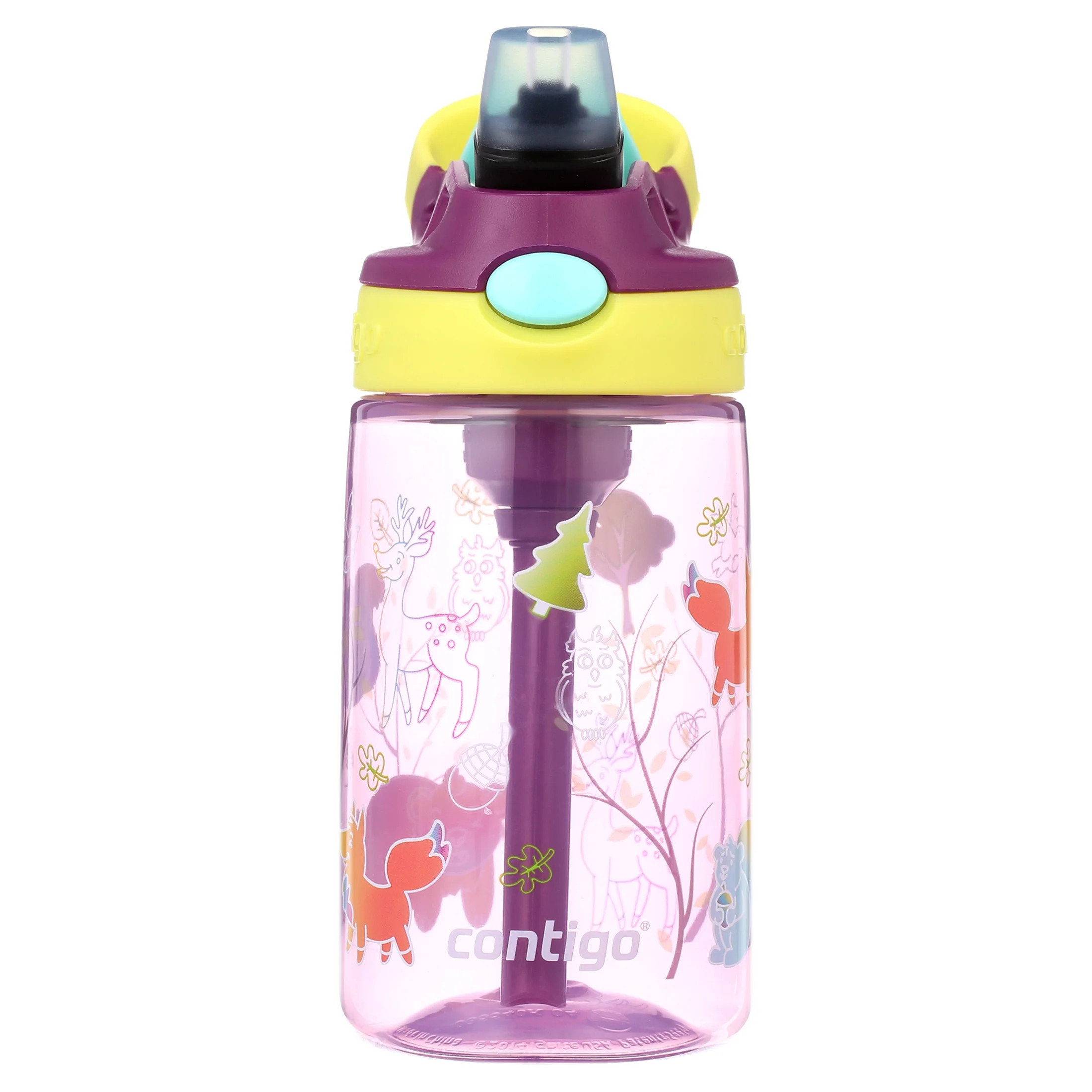 Contigo Kids Water Bottle with Redesigned AUTOSPOUT Straw, 14 oz, Grape Forest Haven - Walmart.co... | Walmart (US)