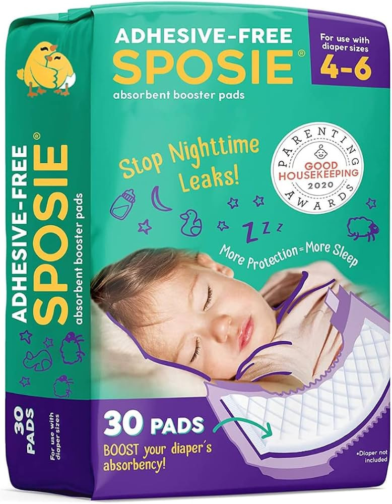 Sposie Diaper Booster Pads, Size 4-6, 30 Count - Hypoallergenic, Dermatologist and Pediatrician T... | Amazon (US)