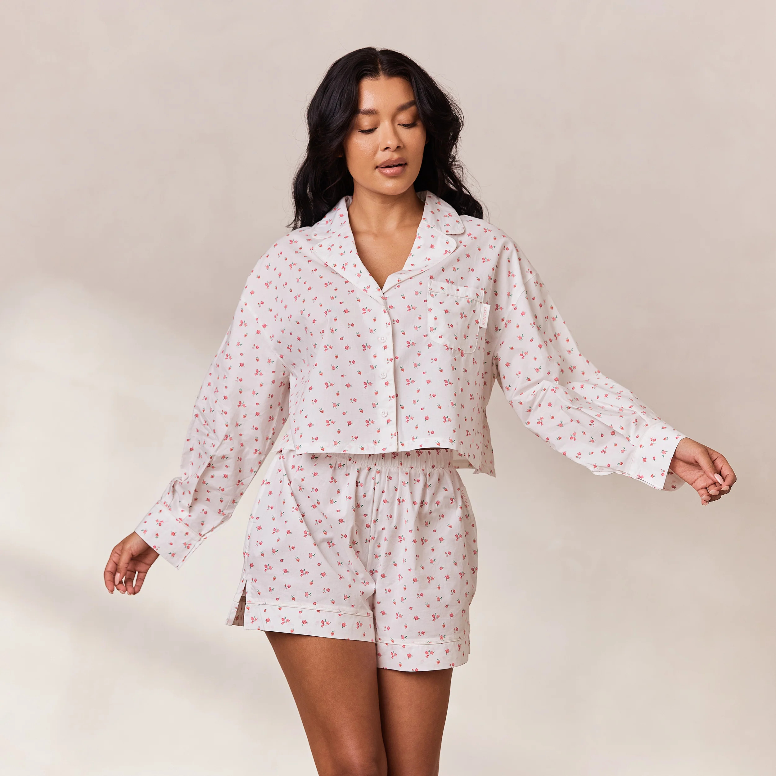 Floral Pyjama Shirt - White Print | Lounge UK
