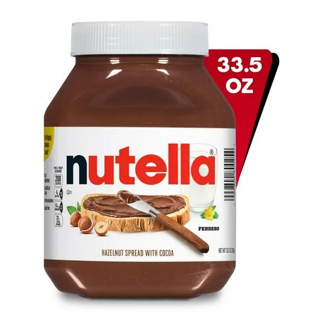 Nutella Hazelnut Spread with Cocoa, Creamy Hazelnut Spread, Breakfast Favorite, 33.5 oz Jar | Walmart (US)