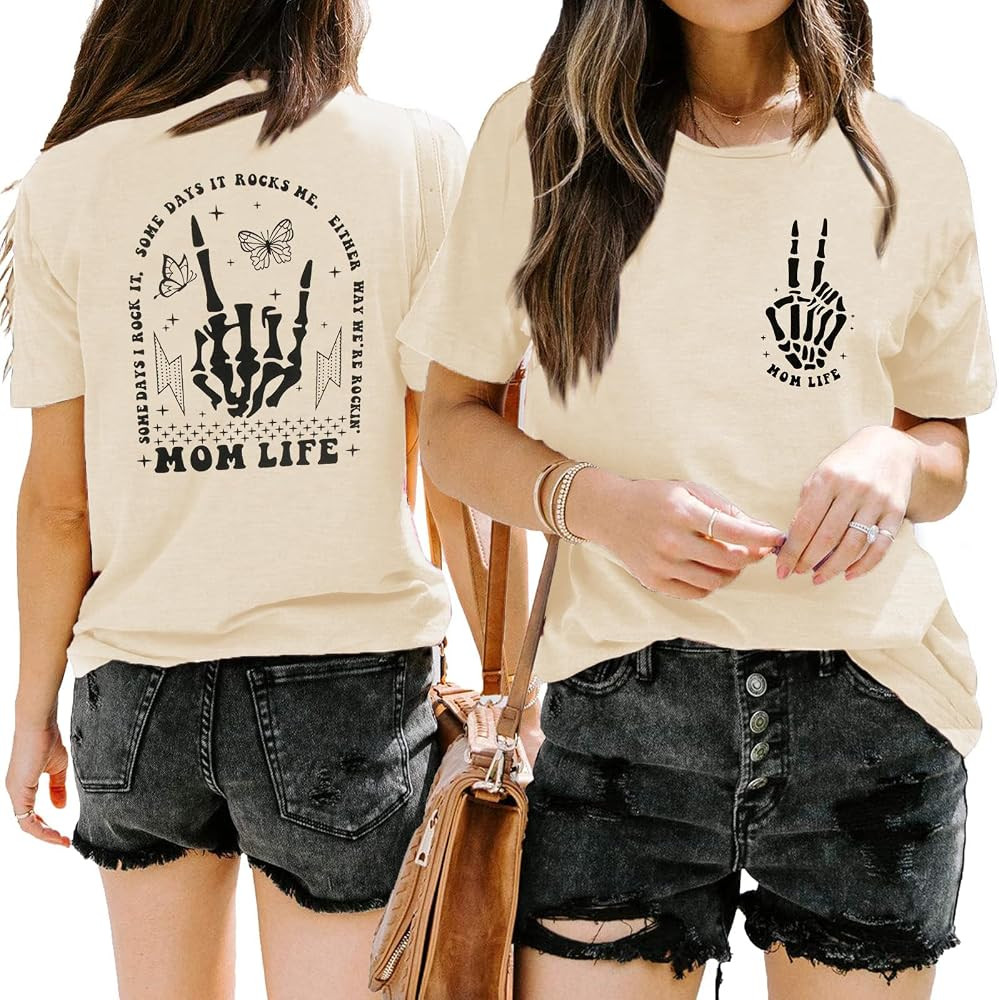 Mama Shirts Mom Life T-Shirts Women Some Days I Rock It Shirt Vintage Casual Short Sleeve Tops | Amazon (US)