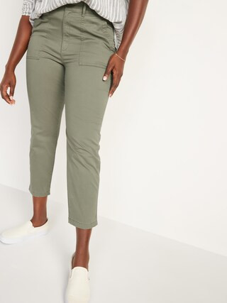 High-Waisted Utility Ankle Chino Pants for Women | Old Navy (US)