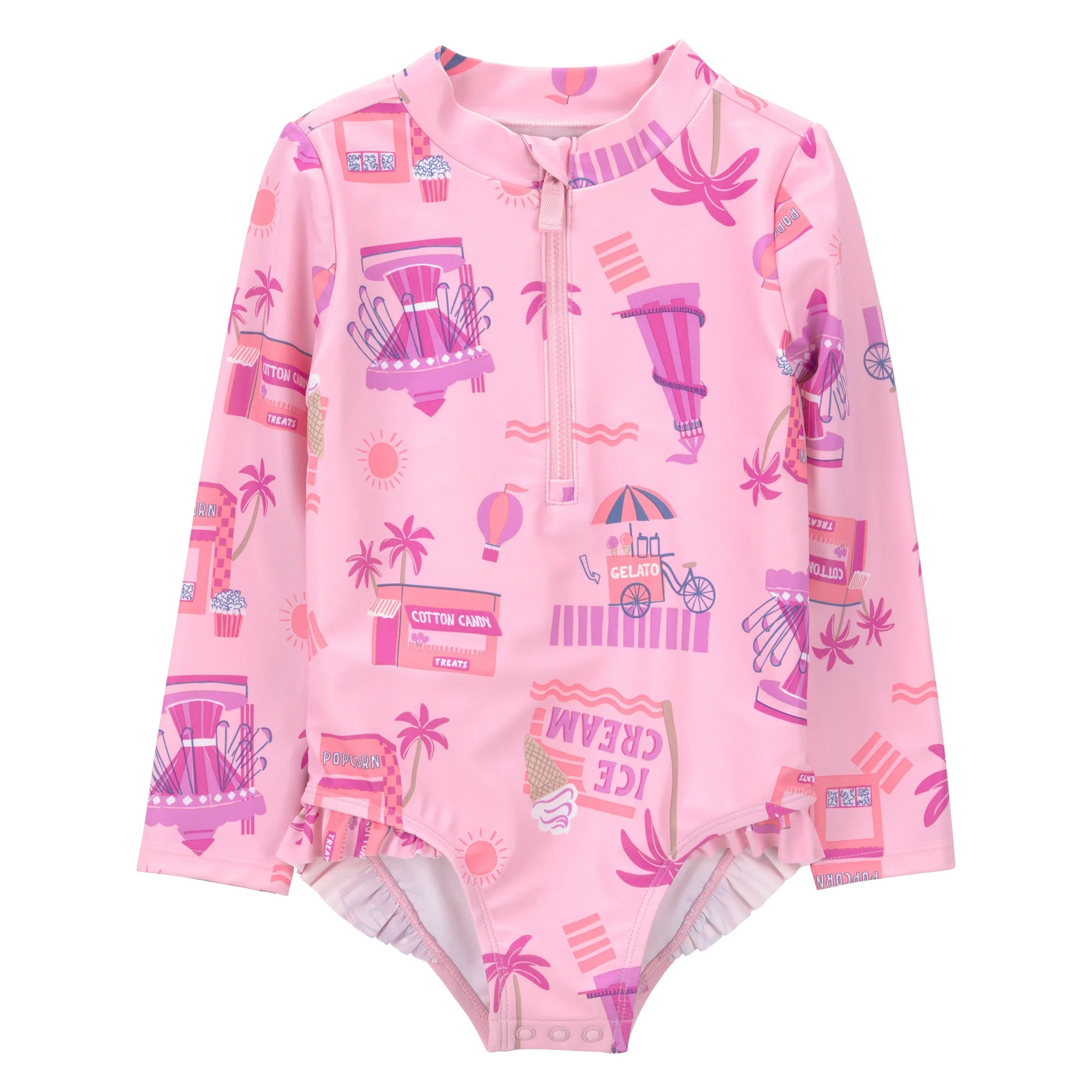 Carter's Child of Mine Toddler Girl Rash Guard Swimsuit, One-Piece, Sizes 12M-5T | Walmart (US)