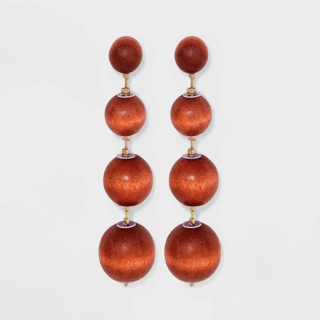 Wooden Ball Beads Drop Earrings - A New Day™ | Target
