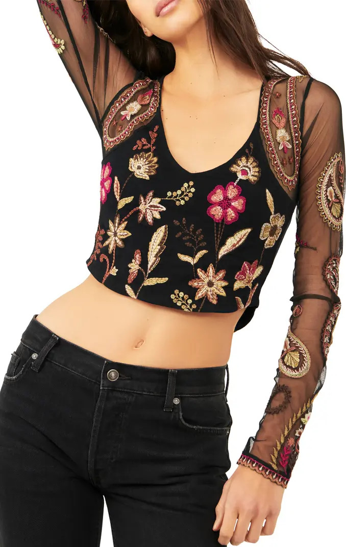 Free People Florence Embroidered Crop Top | Nordstrom | Nordstrom