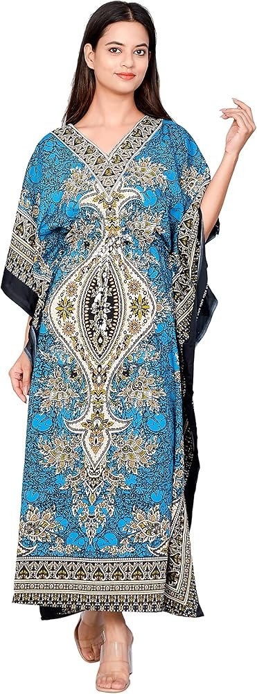 REYNOSOHOMEDECOR Kimono Kaftan Dress for Women - Elegant Holiday & Evening Dress - Loose Fit | Amazon (US)
