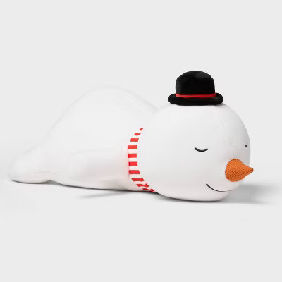 Holiday Snowman Weighted Plush Kids' Throw Pillow White - Pillowfort™ | Target