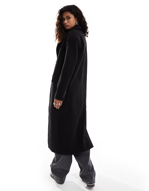 Glamorous oversized tailored coat in black herringbone | ASOS (Global)