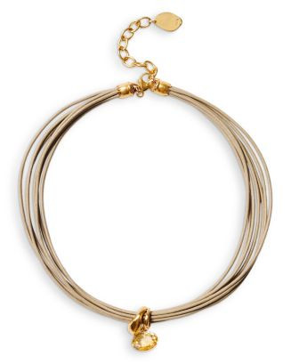Gemstone Multi Strand Leather Pendant Necklace, 14-16" | Bloomingdale's (AU)