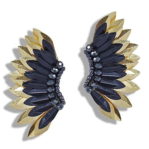 Angel wing earrings for women, Small statement Handmade prom earring, Wings studs for girls, Bead... | Amazon (US)