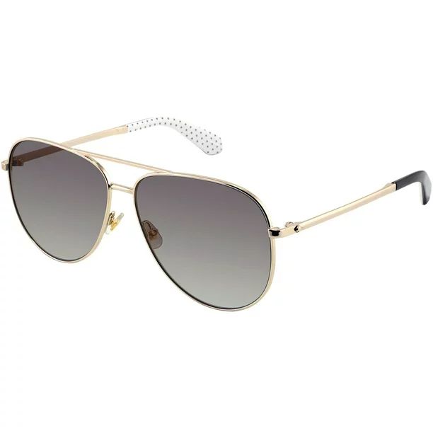 Kate Spade Isla Polarized Women's Gold-Tone Aviator Sunglasses - 0807 WJ | Walmart (US)