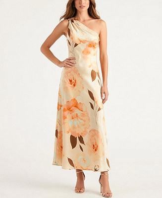 Women's Floral One-Shoulder Fit & Flare Dress | Macy's