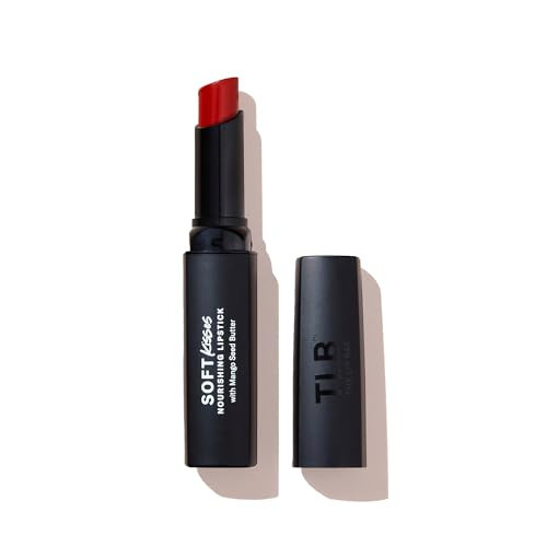 The Lip Bar Soft Kisses Nourishing Vegan Lipstick, with Moisturizing Mango Seed Butter, Satin Finish, Savvy - Red | Amazon (US)