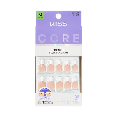 KISS Nails CORE Press-On Fake Nails - Medium Coffin - Reunion - 35ct | Target