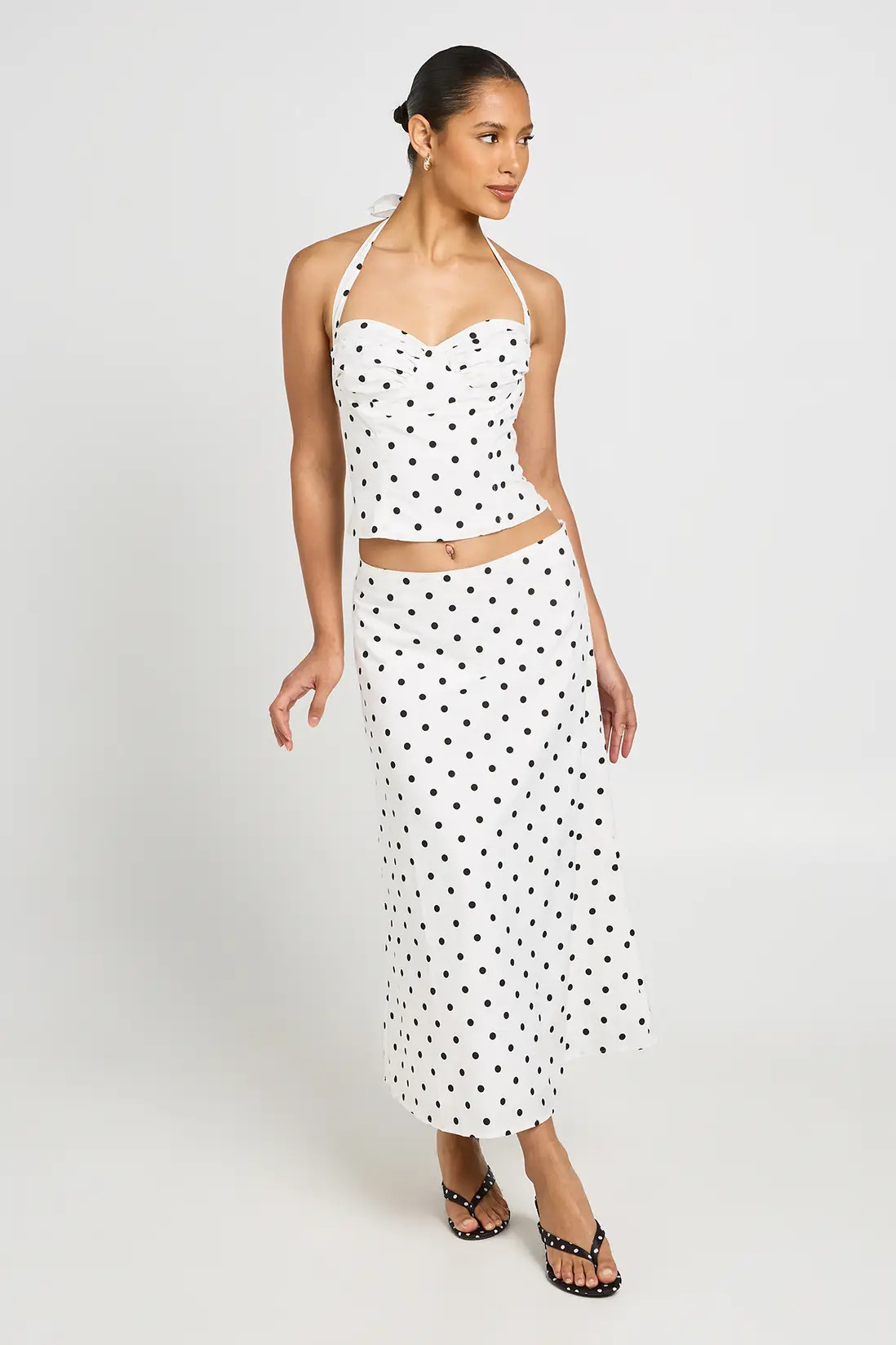 White Halter Polka Dot Corset Top | Boohoo | Boohoo.com (UK & IE)