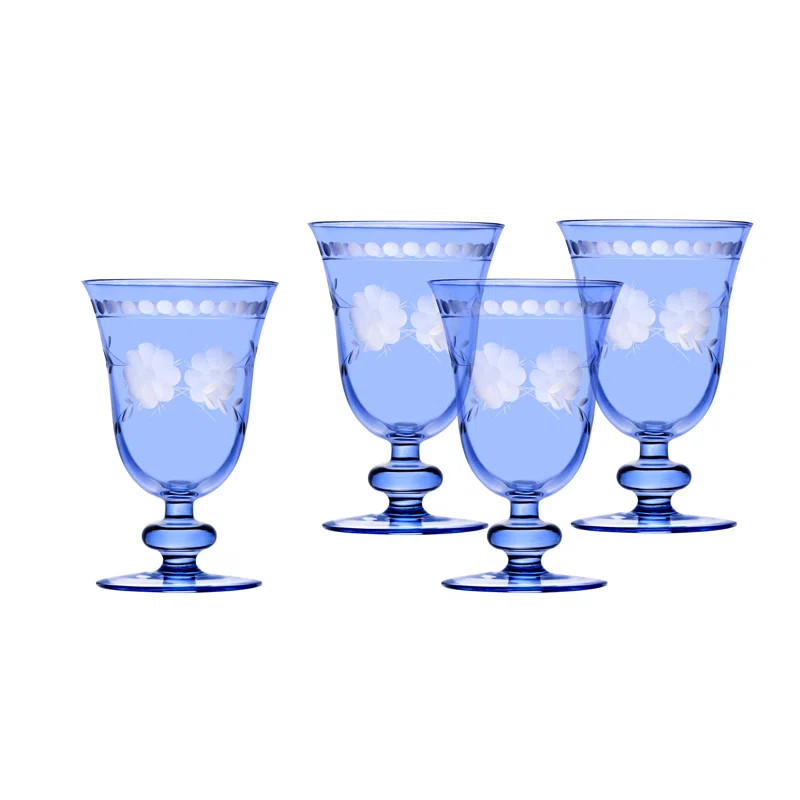 Celosia Baby Blue Goblet 10 oz (Set of 4) | Wayfair North America