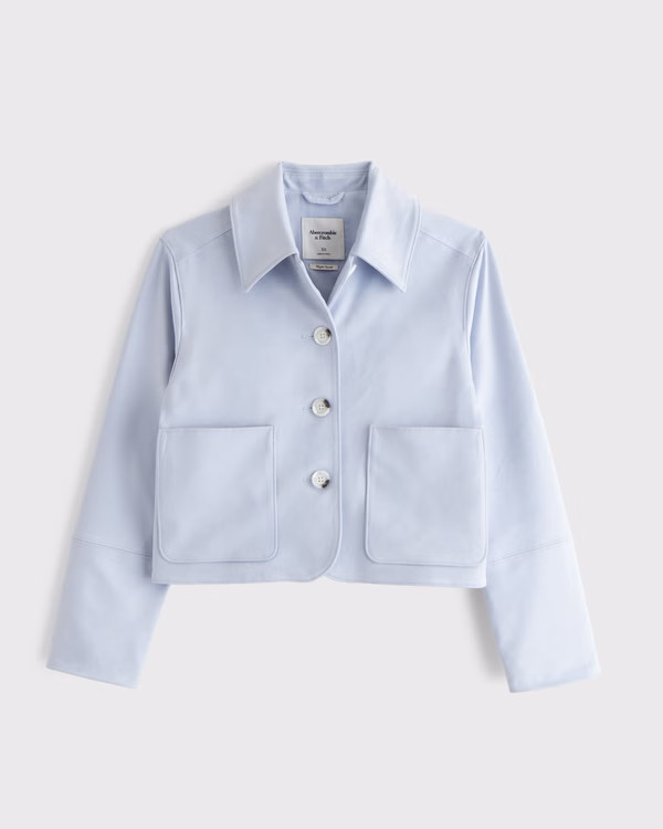 Vegan Suede Button-Through Jacket | Abercrombie & Fitch (US)