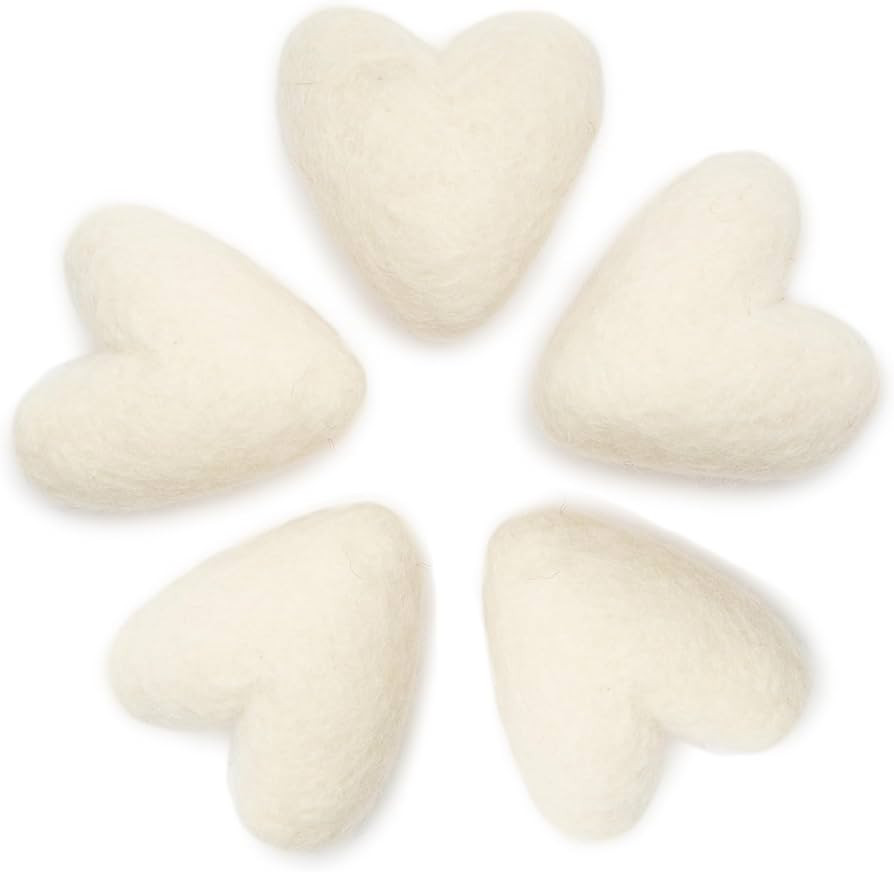 Glaciart One Felted Hearts - 2.4” (5 Pcs) - Needle Felting - Needle Felting & Essential Oils Re... | Amazon (US)