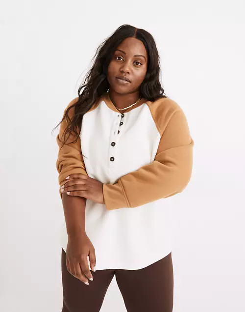 Plus MWL Betterterry Henley Sweatshirt in Colorblock | Madewell