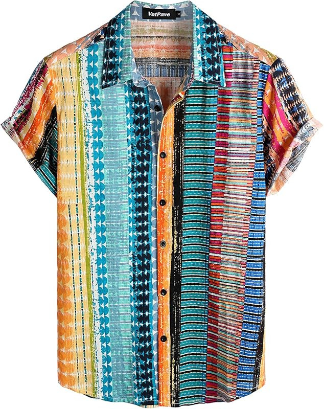 VATPAVE Mens Floral Hawaiian Shirts Short Sleeve Button Down Beach Shirts | Amazon (US)