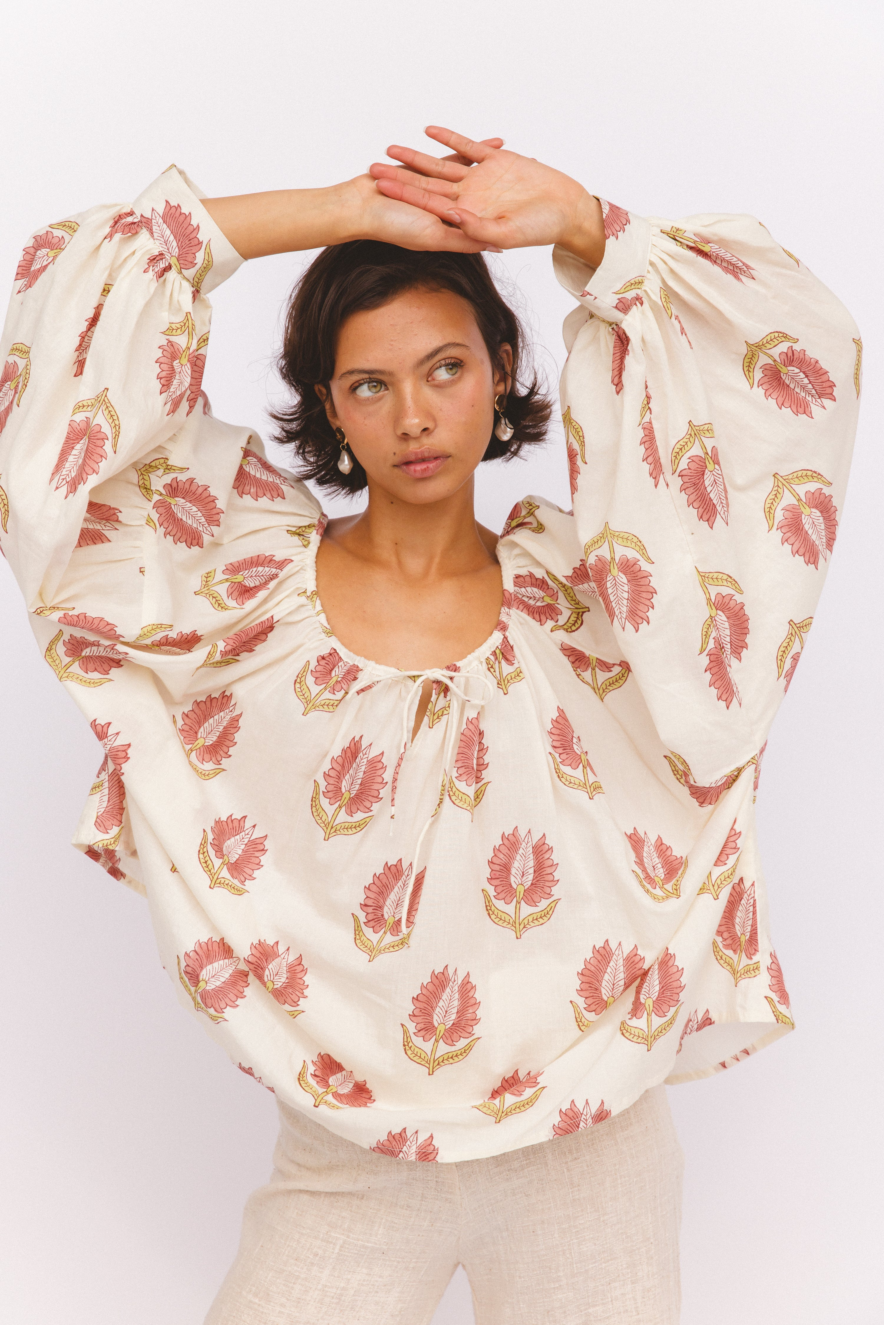 Ria Blouse ~ Strawberry Cream | A Slow Fashion Wardrobe Staple | Daughters of India