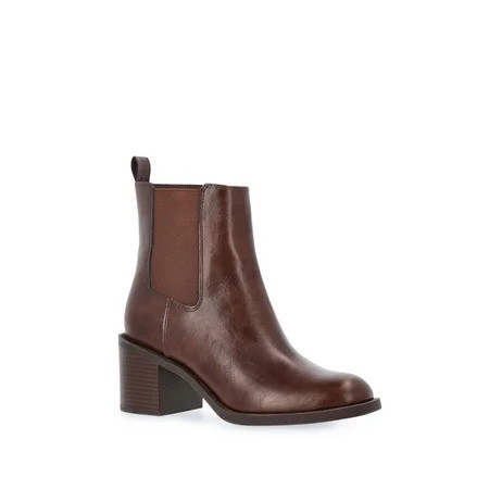 Time and True Women s Faux Leather Chelsea Boots | Walmart (US)