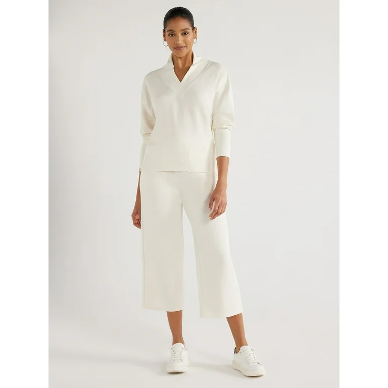 Scoop Women's Scuba Knit V-Neck Sweatshirt, Sizes XS-XXL | Walmart (US)