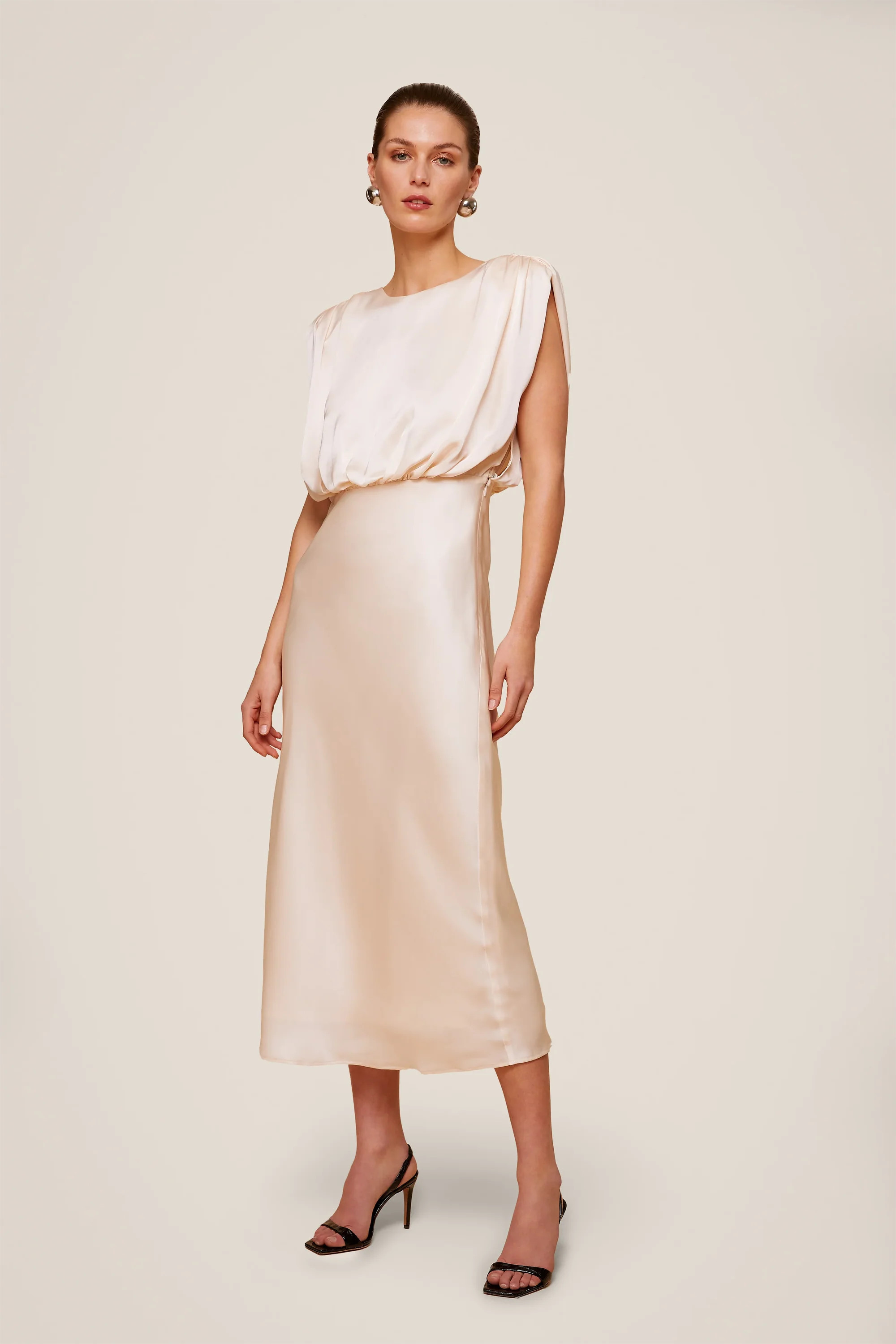 Flora Strong Shoulder Slip Dress | Toccin