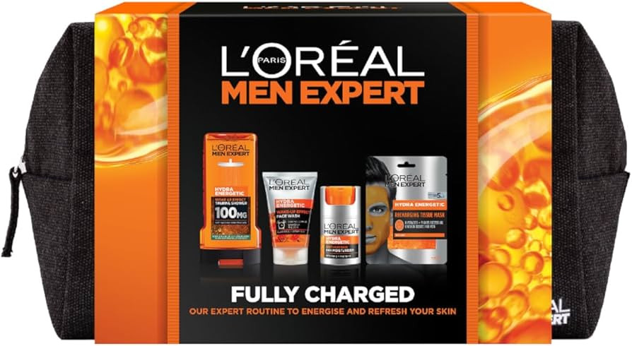 L'Oreal Men Expert Gift Set for Men, Hydra Energetic Fully Charged Washbag: Shower Gel, Moisturis... | Amazon (UK)