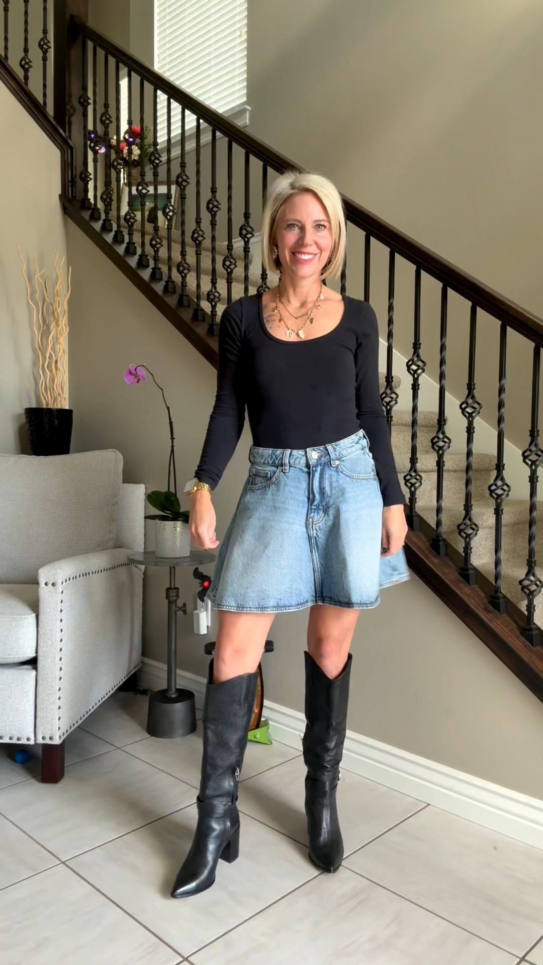 Nothing says fall like knee-high boots and a flirty skirt. 🖤🍂 P.S. this skirt is 20% off right now!

#LTKSaleAlert #LTKSeasonal