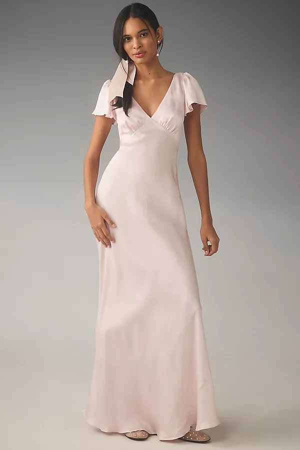 Selkie Ballerina Flutter Slip Maxi Dress | Anthropologie (US)