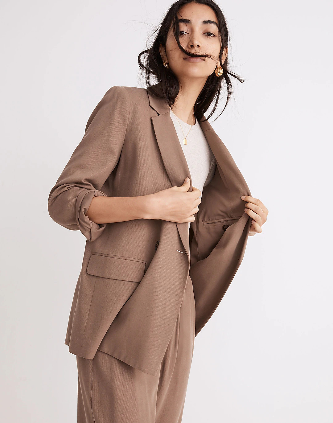 Drapeweave Caldwell Double-Breasted Blazer | Madewell