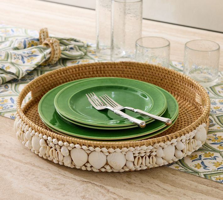Tava Shell Handwoven Serving tray | Pottery Barn (US)