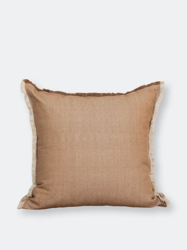 Territory Design Chambray Pillow Cover | Clay - Brown | Verishop