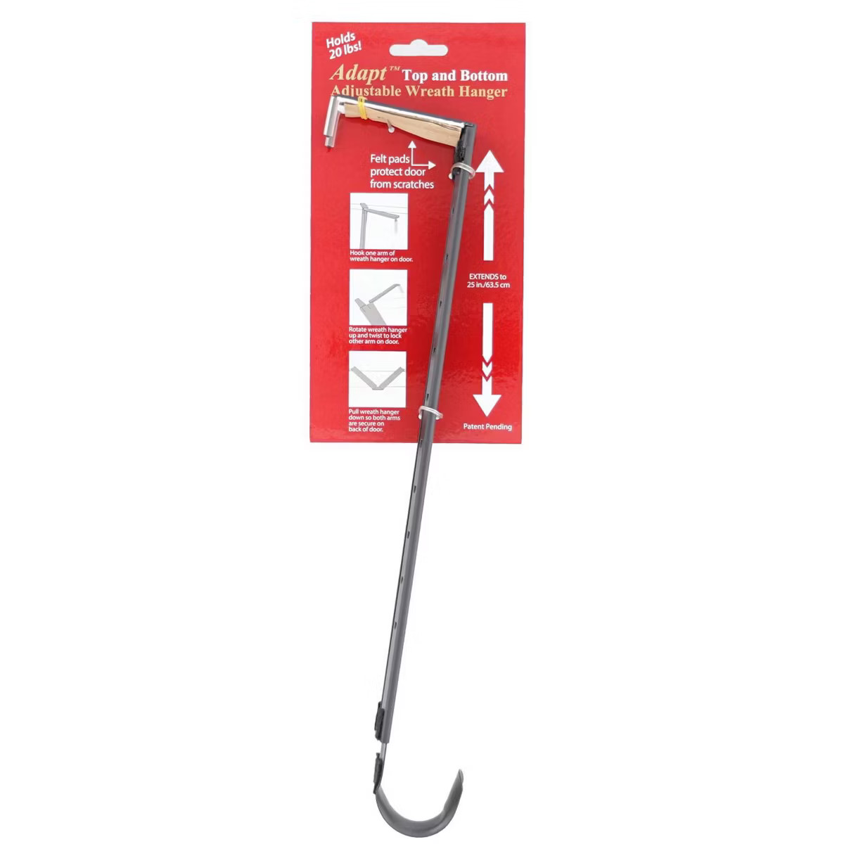 Haute Décor 15.8" Adapt Top & Bottom Adjustable Christmas Wreath Hanger Matte Black | Target