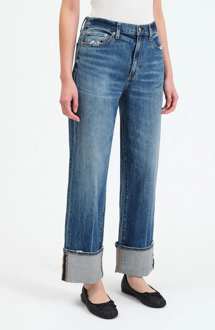 DAZE Eastside High Waist Cuff Crop Straight Leg Jeans | Nordstrom | Nordstrom