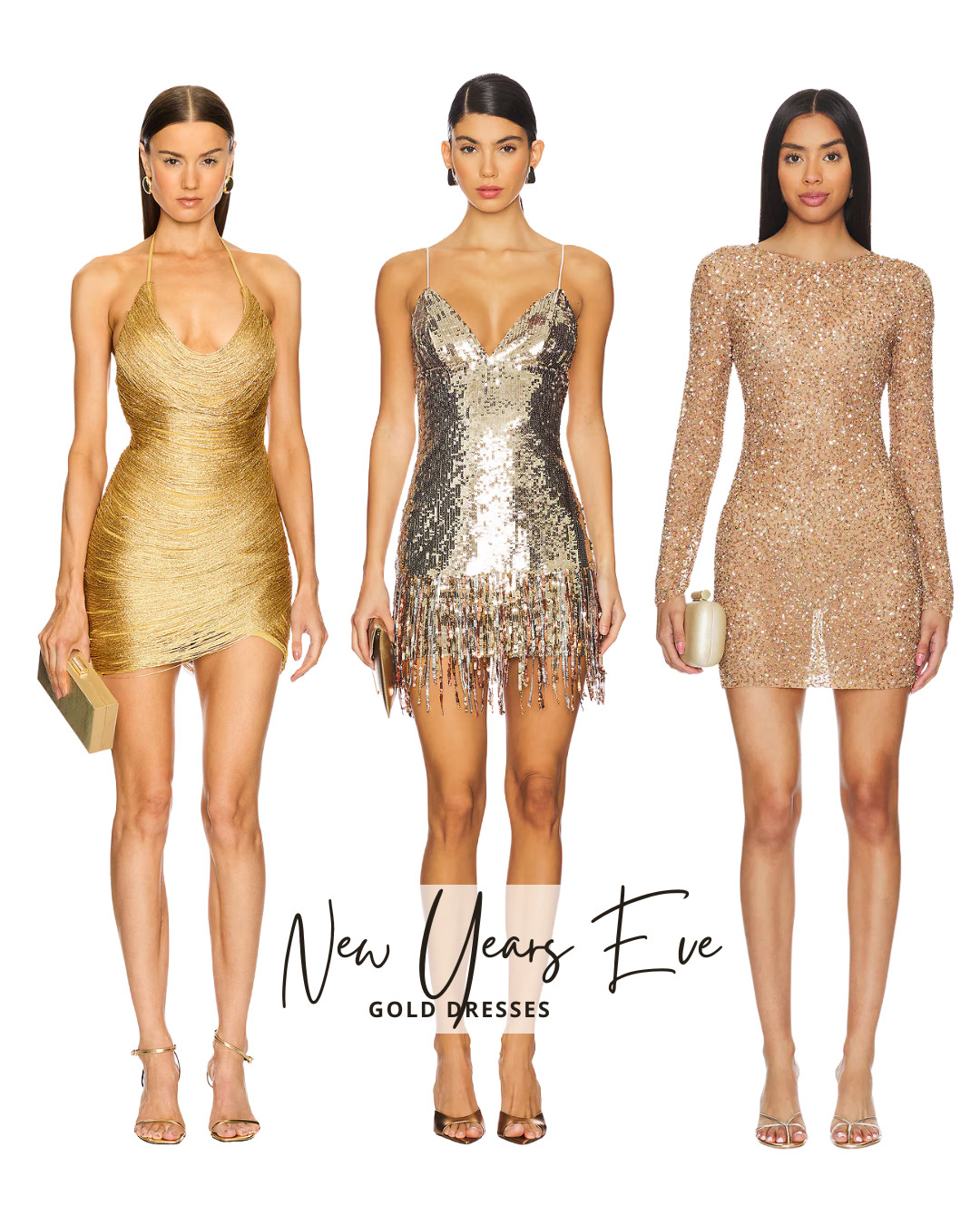 Gold dresses for New Years Eve 

 #LTKHoliday #LTKSeasonal