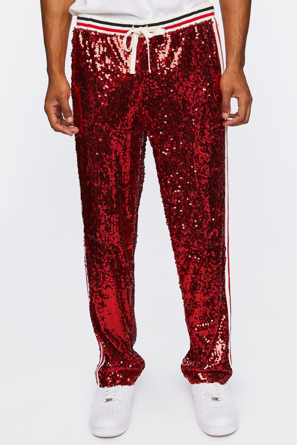 Sequin Varsity-Striped Pants | Forever 21 (US)