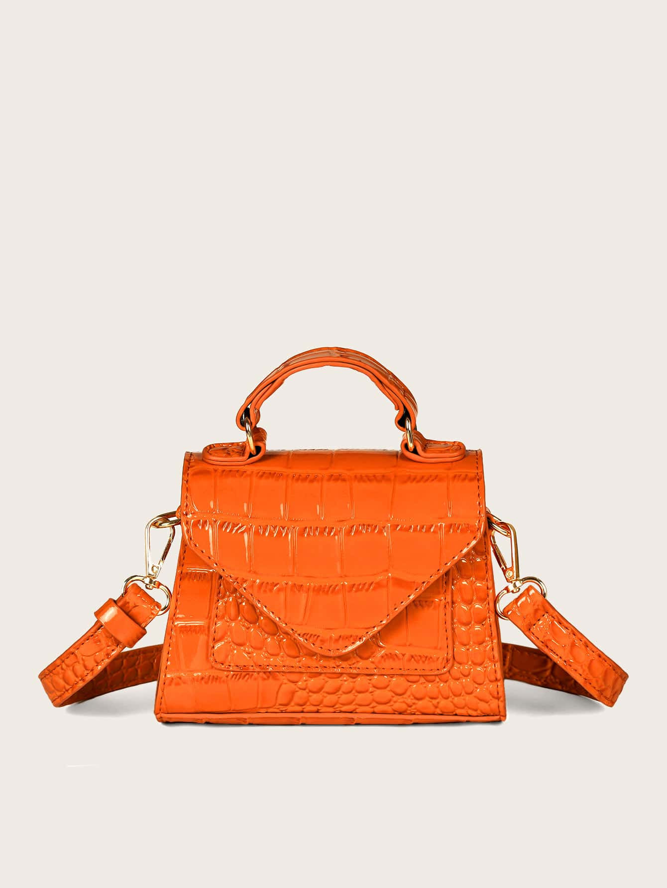 Mini Croc Embossed Satchel Bag | SHEIN