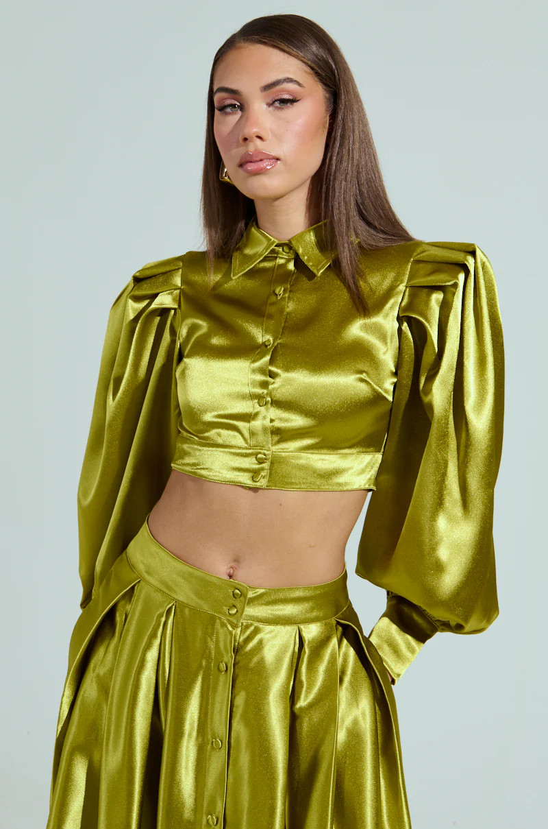 TYPE SLAAAY CROPPED BLOUSE | AKIRA