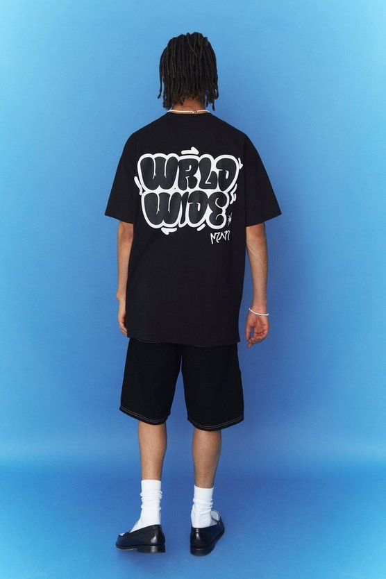 Skate Fit Contrast Stitch Denim Shorts | boohooMAN (DE, IE & UK)