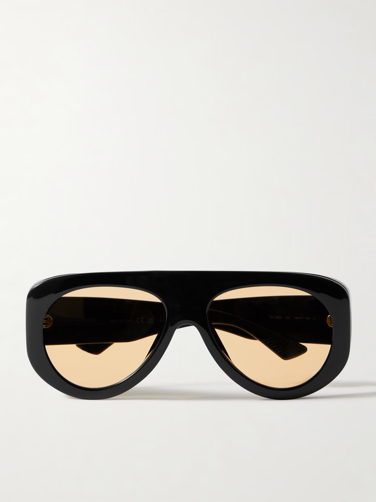 BOTTEGA VENETA EYEWEAR - Osservatorio Oversized Aviator-style Acetate Sunglasses - Black | NET-A-PORTER (US)