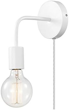 Globe Electric Novogratz x Globe Walter 1-Light Plug-in or Hardwire Wall Sconce, Matte White, 6ft... | Amazon (US)