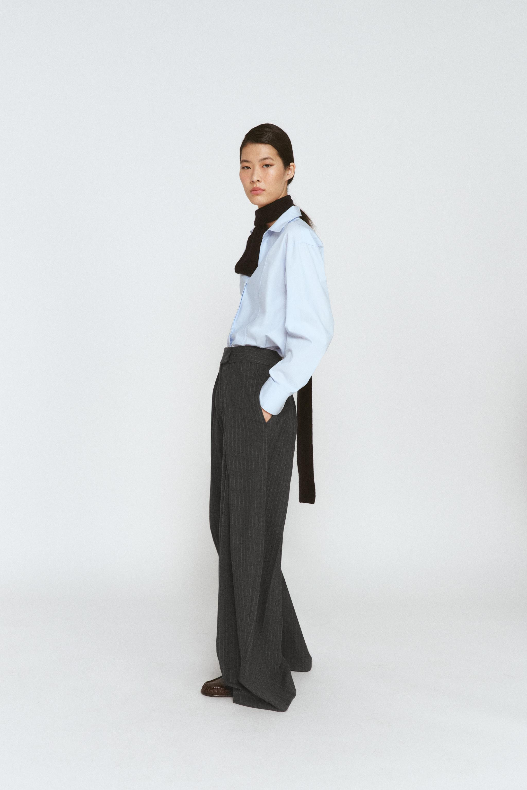 ZW COLLECTION PLEATED WIDE LEG PANTS | Zara US