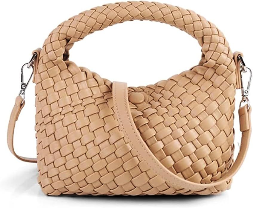 JBB Women Woven Tote Bag Crossbody Purse Small Leather Weave Handbags Top Handle Shoulder Bag | Amazon (US)