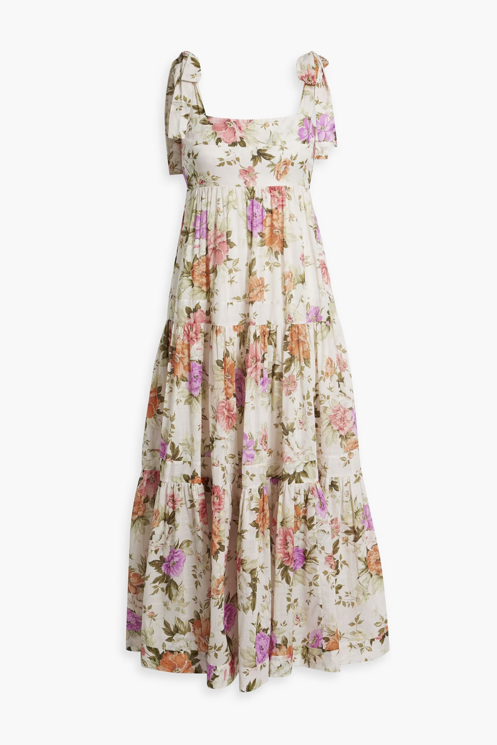 Tiered floral-print cotton-gauze midi dress | The Outnet (UK and Europe)